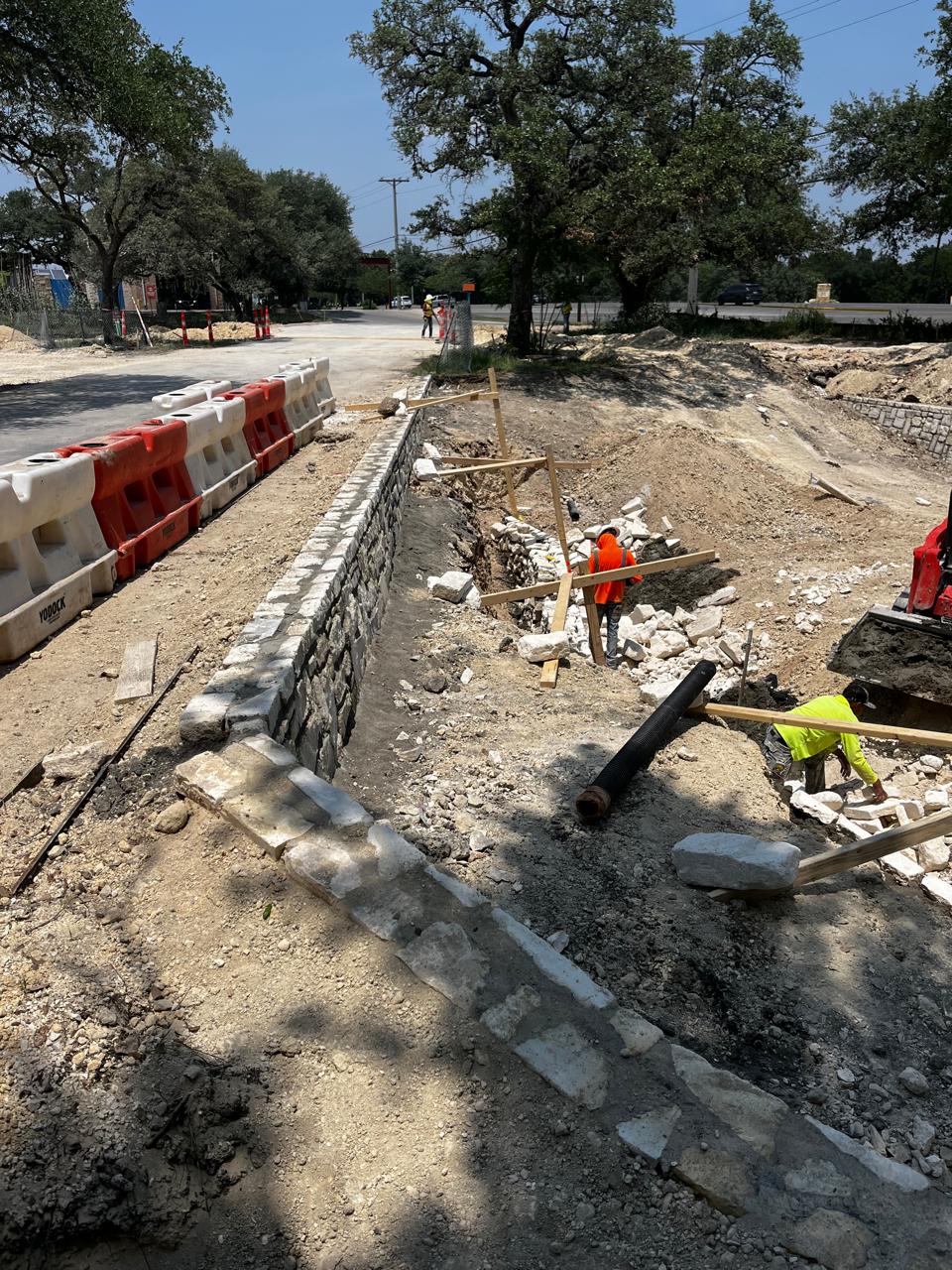 Taylor Industrial Park rubble masonry gravity wall construction