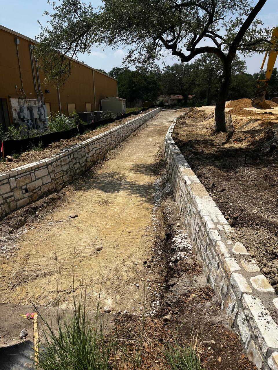 Taylor Industrial Park rubble masonry gravity wall construction detail